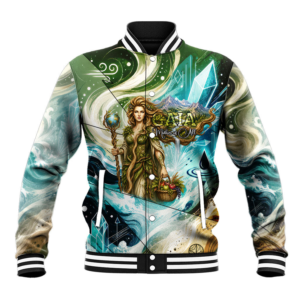 Gaia Mother Of Earth Goddess Baseball Jacket Greek Mythology Sacred Geometry Fantasy