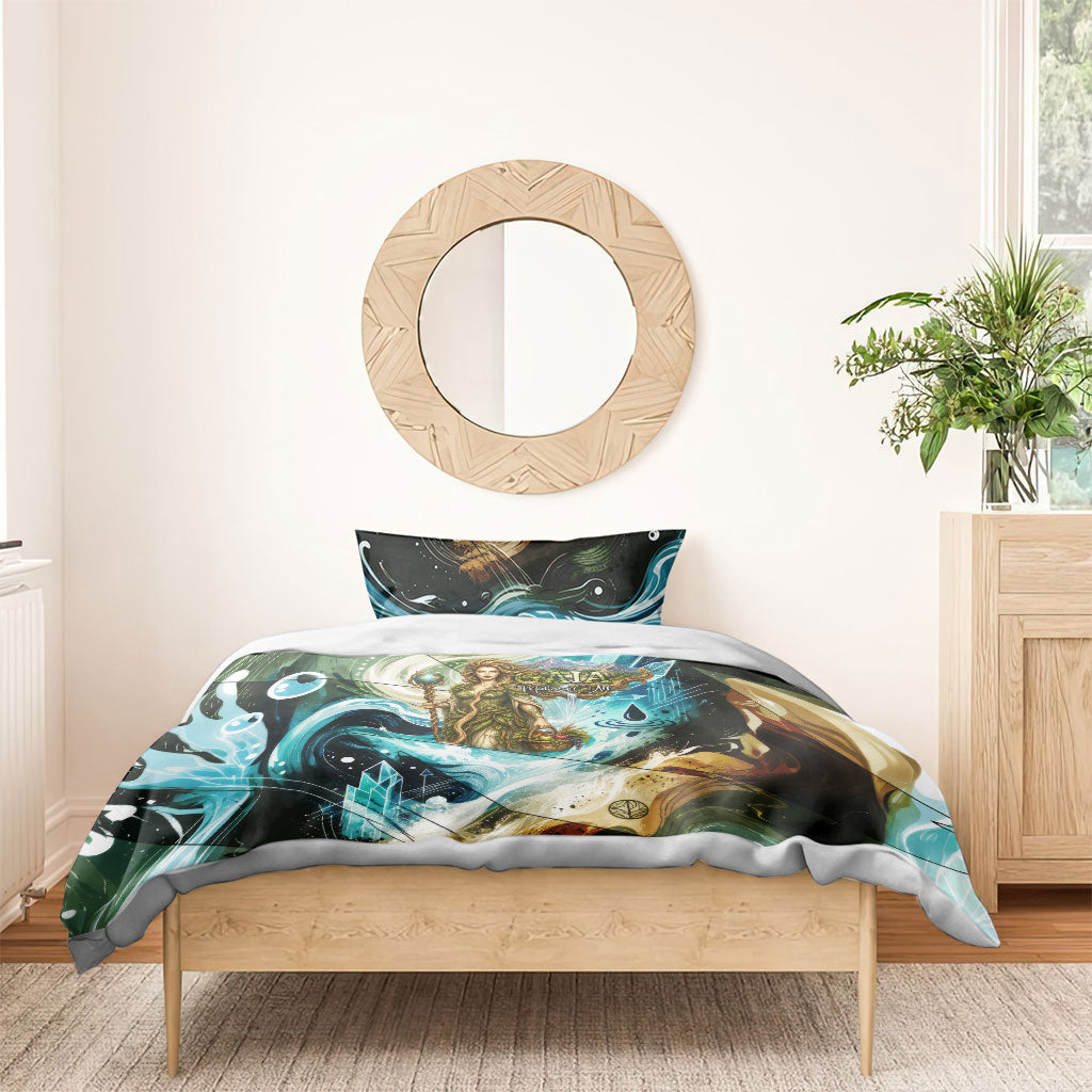 Gaia Mother Of Earth Goddess Bedding Set Greek Mythology Sacred Geometry Fantasy