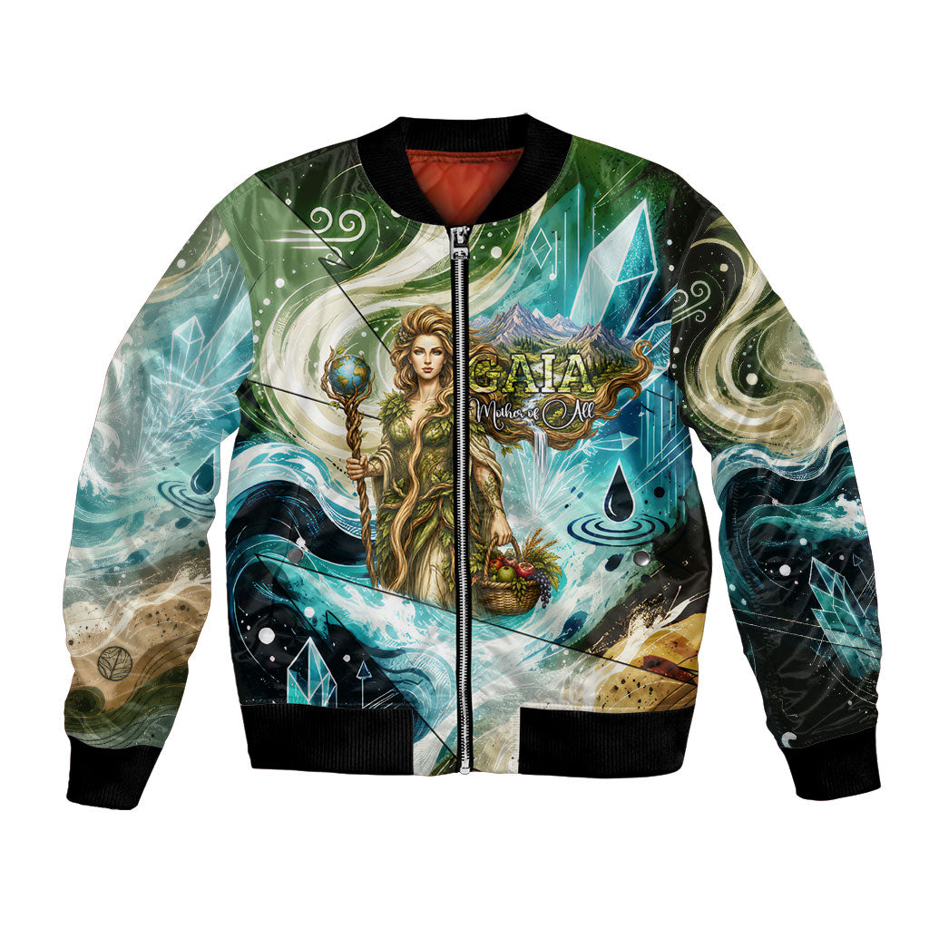 Gaia Mother Of Earth Goddess Bomber Jacket Greek Mythology Sacred Geometry Fantasy