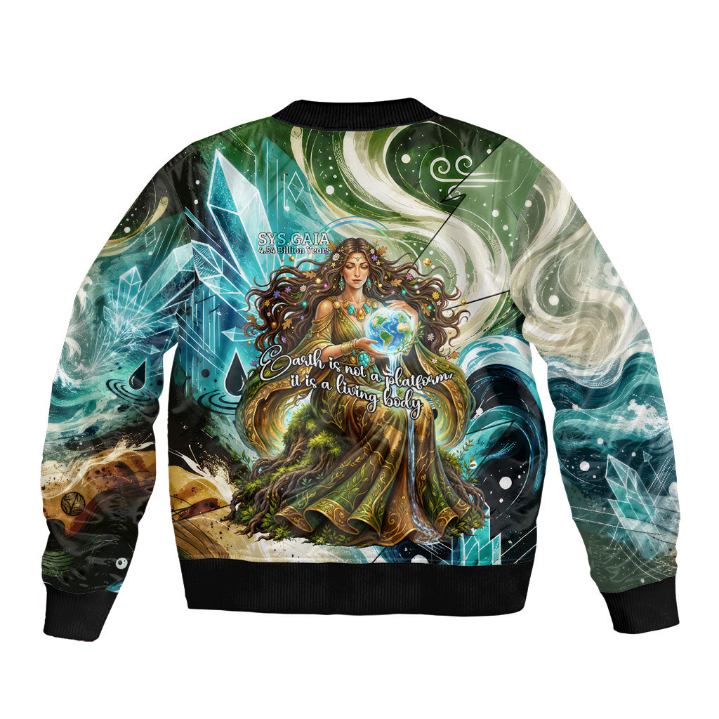 Gaia Mother Of Earth Goddess Bomber Jacket Greek Mythology Sacred Geometry Fantasy
