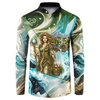 Gaia Mother Of Earth Goddess Button Sweatshirt Greek Mythology Sacred Geometry Fantasy