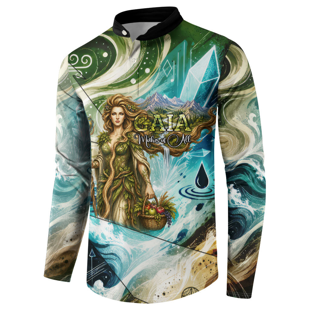 Gaia Mother Of Earth Goddess Button Sweatshirt Greek Mythology Sacred Geometry Fantasy