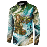 Gaia Mother Of Earth Goddess Button Sweatshirt Greek Mythology Sacred Geometry Fantasy