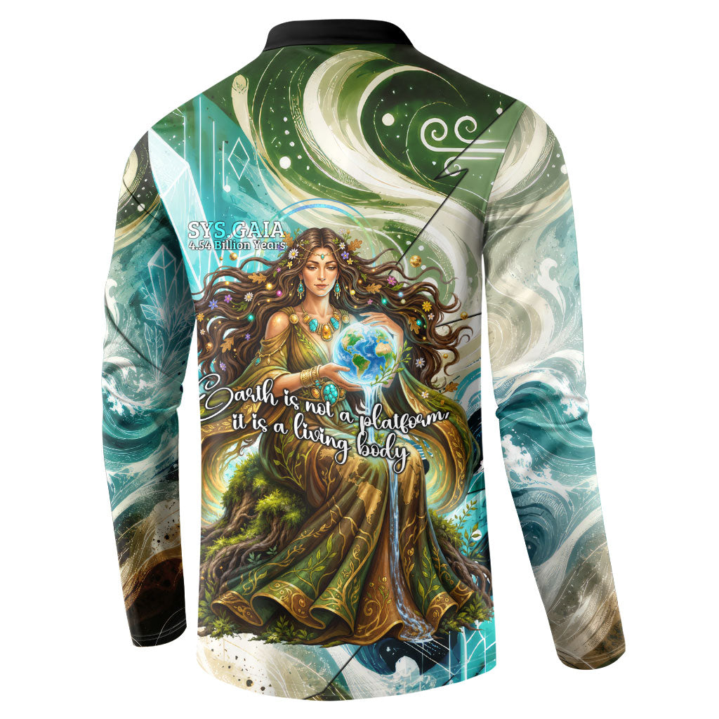 Gaia Mother Of Earth Goddess Button Sweatshirt Greek Mythology Sacred Geometry Fantasy