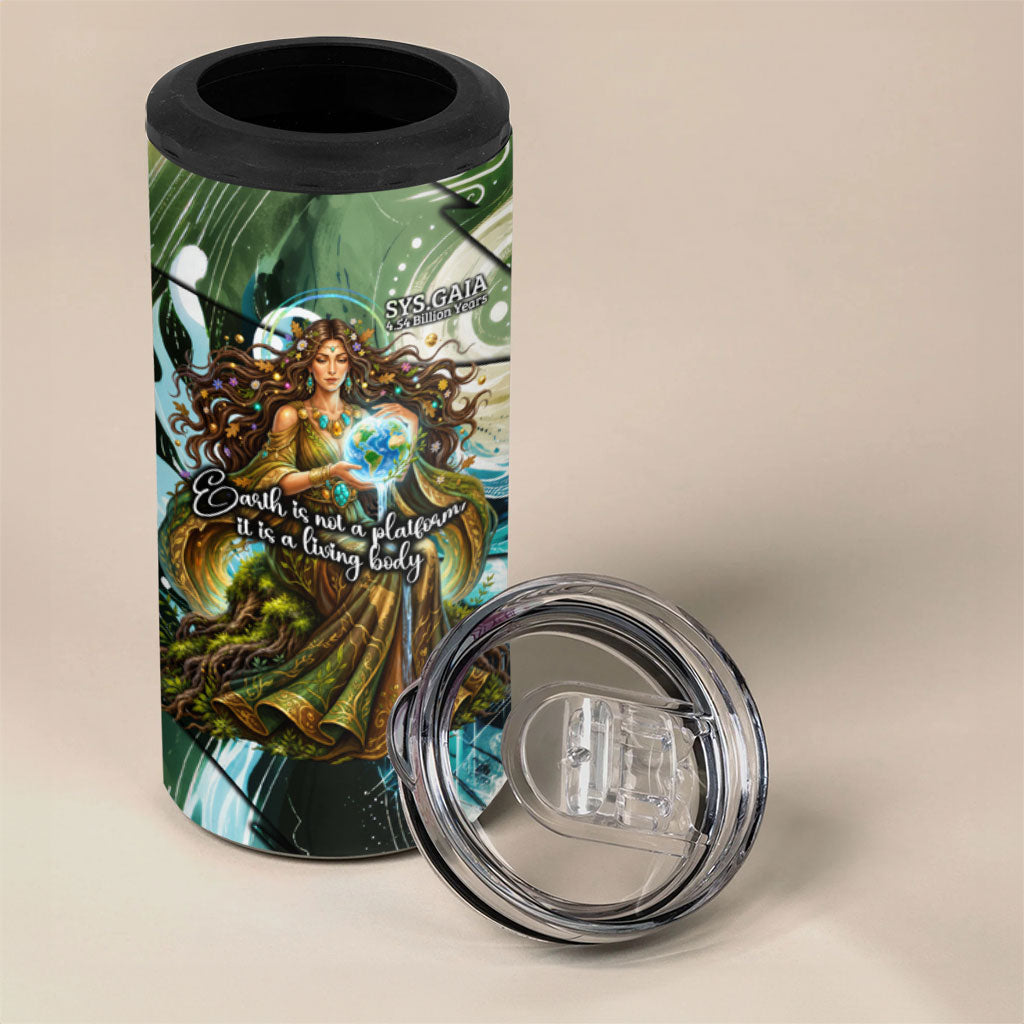 Gaia Mother Of Earth Goddess 4 in 1 Can Cooler Tumbler Greek Mythology Sacred Geometry Fantasy