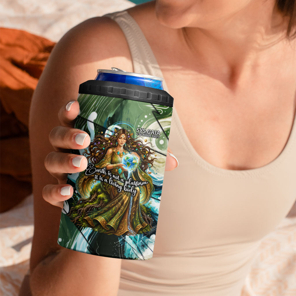 Gaia Mother Of Earth Goddess 4 in 1 Can Cooler Tumbler Greek Mythology Sacred Geometry Fantasy