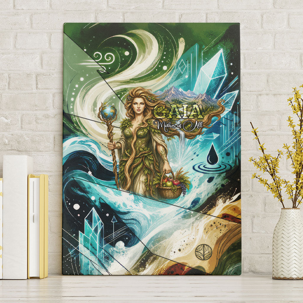 Gaia Mother Of Earth Goddess Canvas Wall Art Greek Mythology Sacred Geometry Fantasy