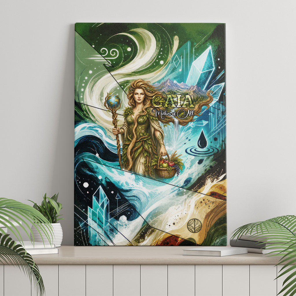 Gaia Mother Of Earth Goddess Canvas Wall Art Greek Mythology Sacred Geometry Fantasy