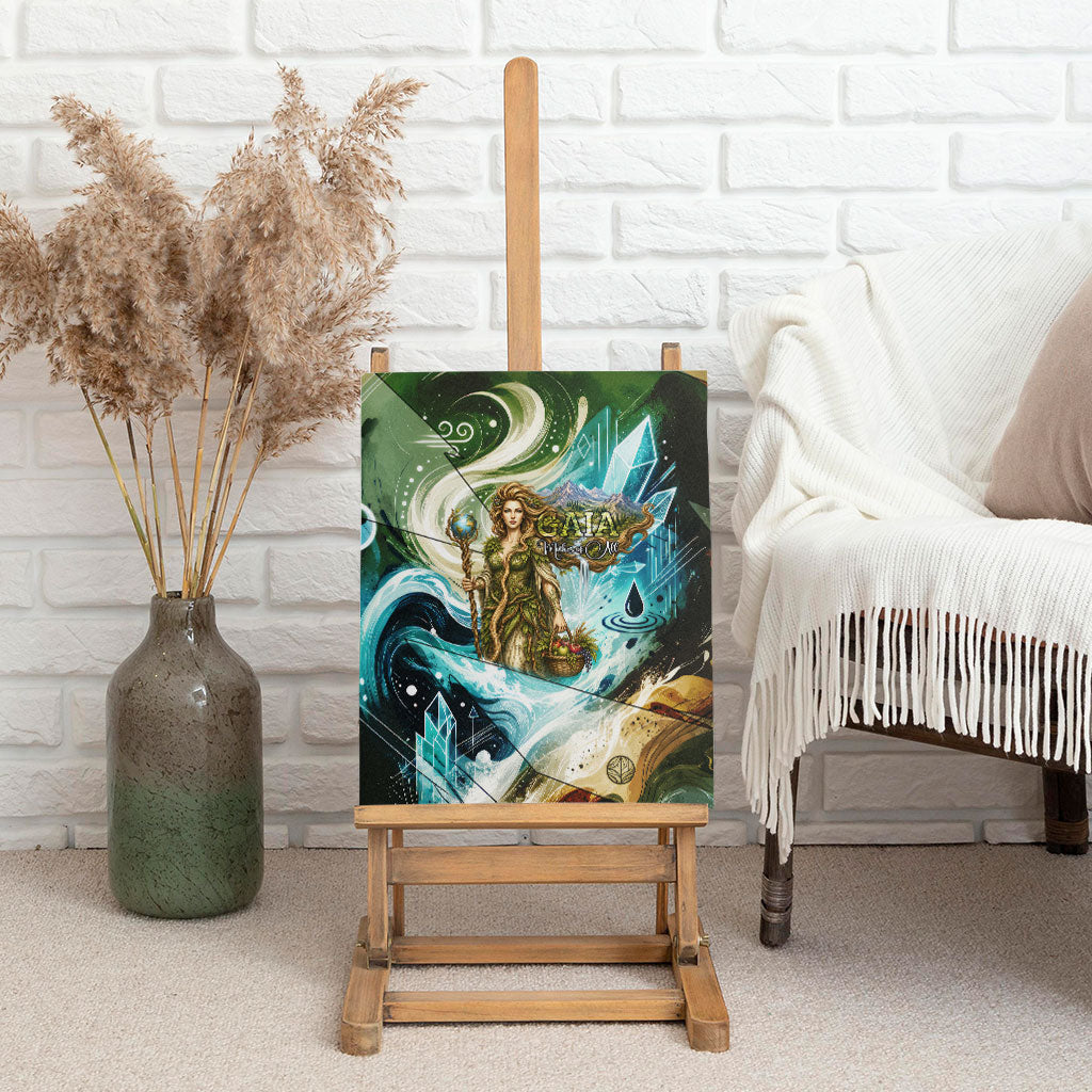 Gaia Mother Of Earth Goddess Canvas Wall Art Greek Mythology Sacred Geometry Fantasy