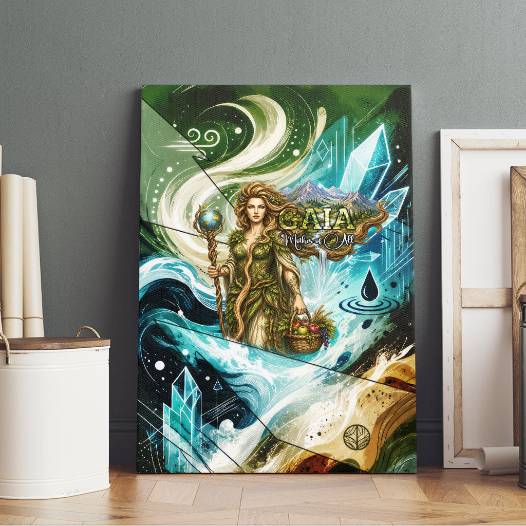 Gaia Mother Of Earth Goddess Canvas Wall Art Greek Mythology Sacred Geometry Fantasy