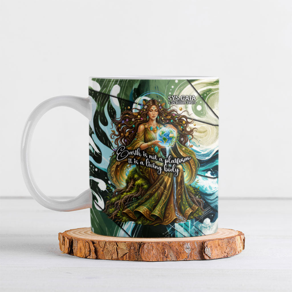 Gaia Mother Of Earth Goddess Ceramic Mug Greek Mythology Sacred Geometry Fantasy
