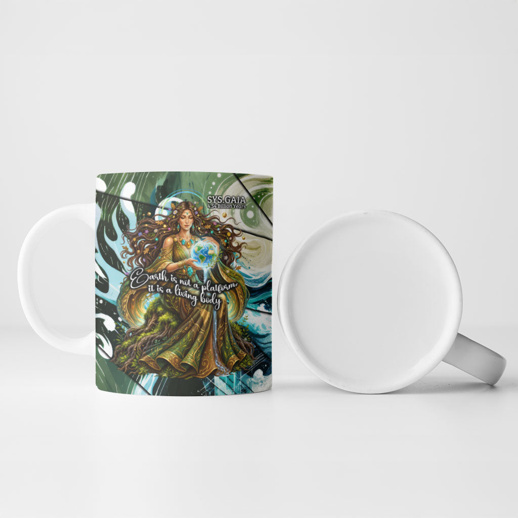 Gaia Mother Of Earth Goddess Ceramic Mug Greek Mythology Sacred Geometry Fantasy