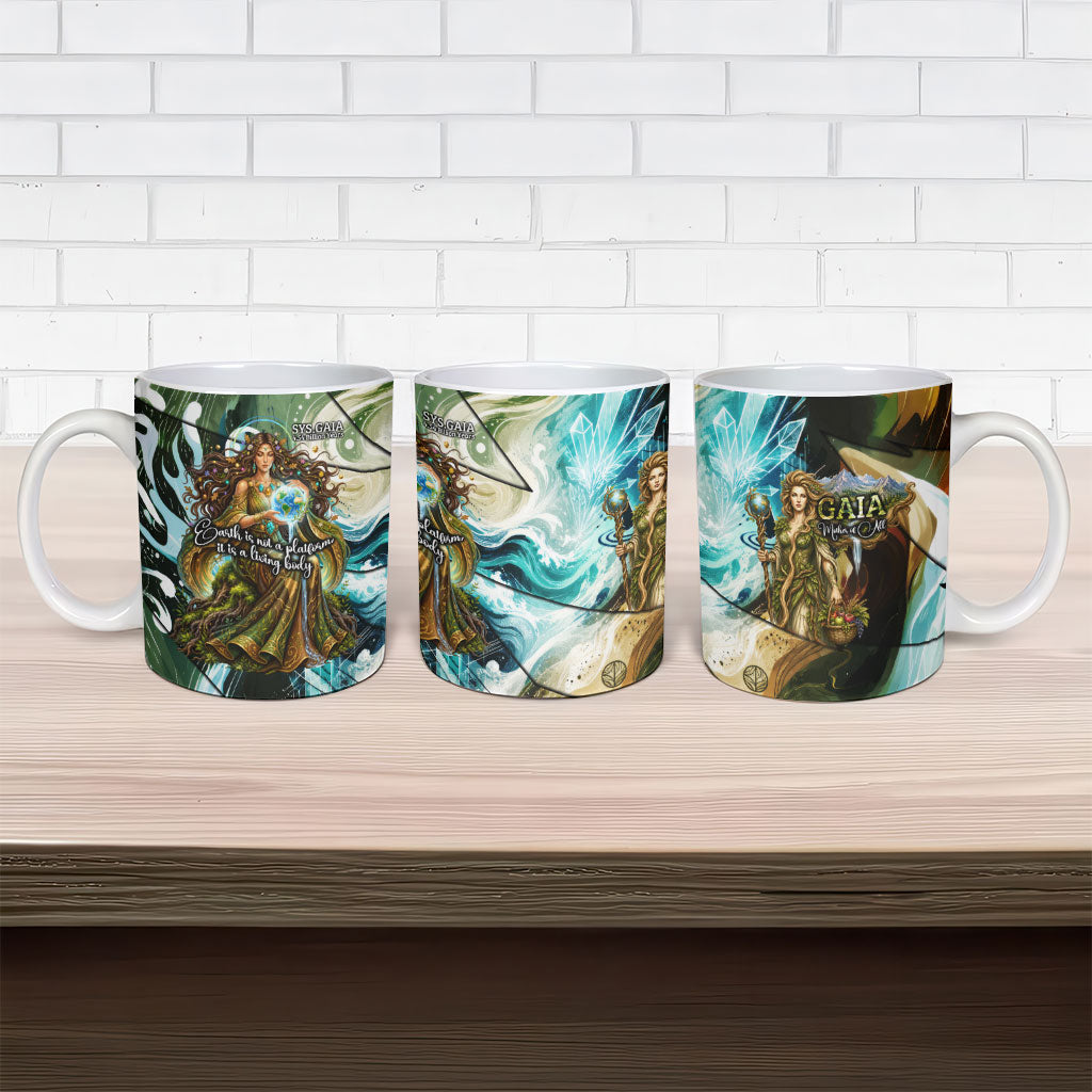 Gaia Mother Of Earth Goddess Ceramic Mug Greek Mythology Sacred Geometry Fantasy