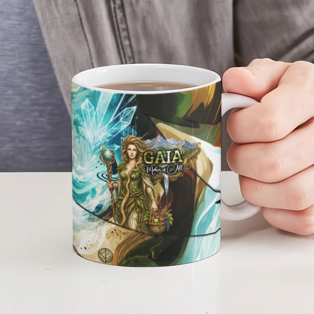 Gaia Mother Of Earth Goddess Ceramic Mug Greek Mythology Sacred Geometry Fantasy
