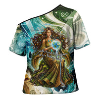 Gaia Mother Of Earth Goddess Cross Shoulder Shirt Greek Mythology Sacred Geometry Fantasy