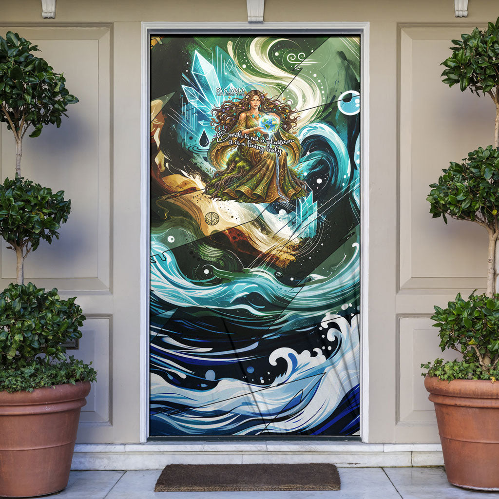 Gaia Mother Of Earth Goddess Door Cover Greek Mythology Sacred Geometry Fantasy