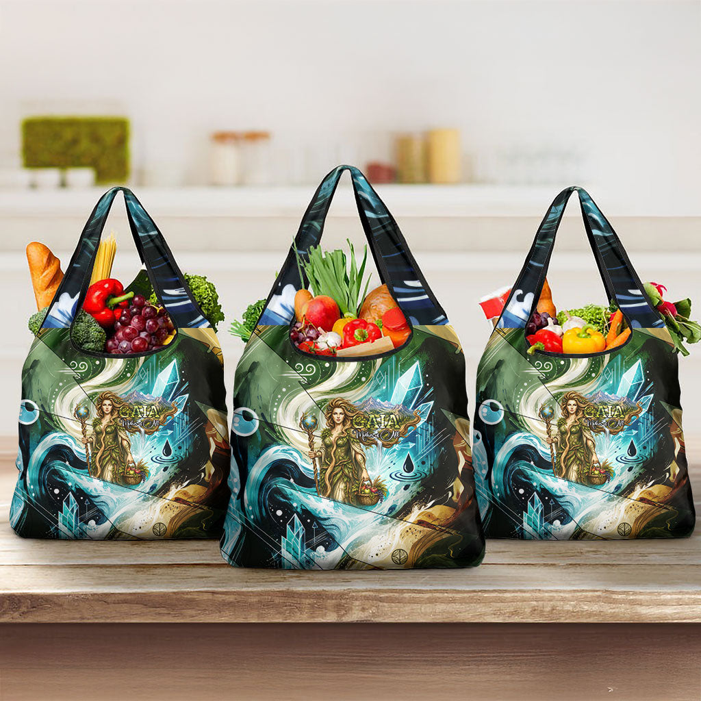 Gaia Mother Of Earth Goddess Grocery Bag Greek Mythology Sacred Geometry Fantasy