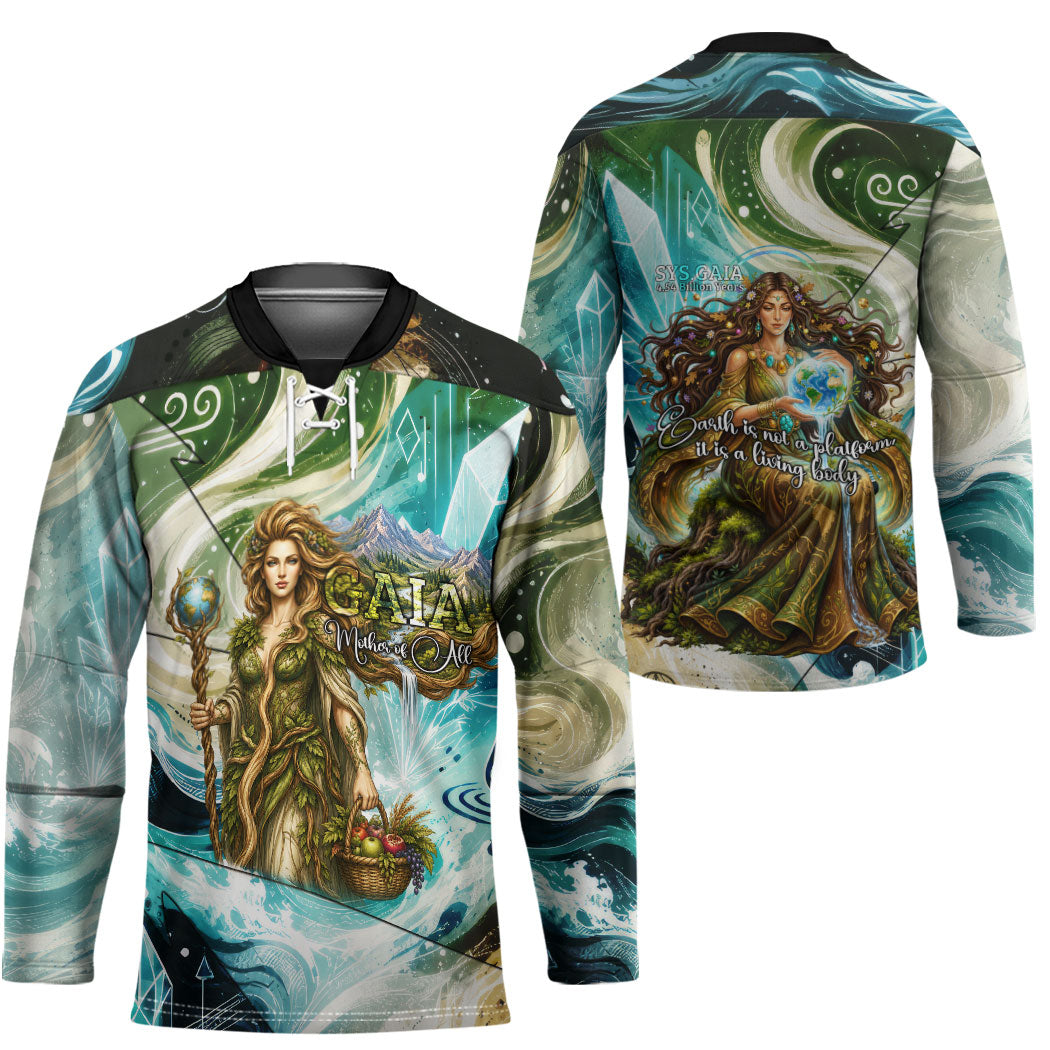 Gaia Mother Of Earth Goddess Hockey Jersey Greek Mythology Sacred Geometry Fantasy