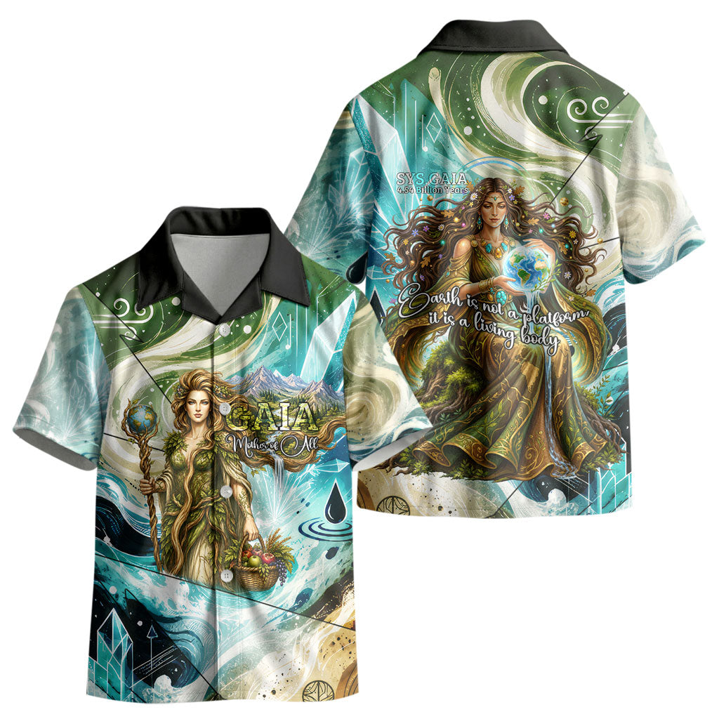 Gaia Mother Of Earth Goddess Kid Hawaiian Shirt Greek Mythology Sacred Geometry Fantasy