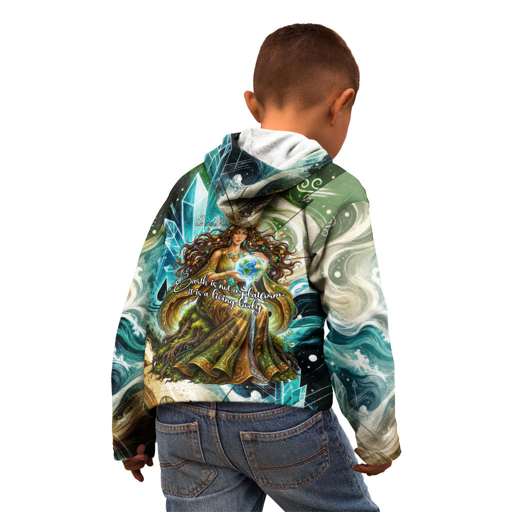 Gaia Mother Of Earth Goddess Kid Hoodie Greek Mythology Sacred Geometry Fantasy