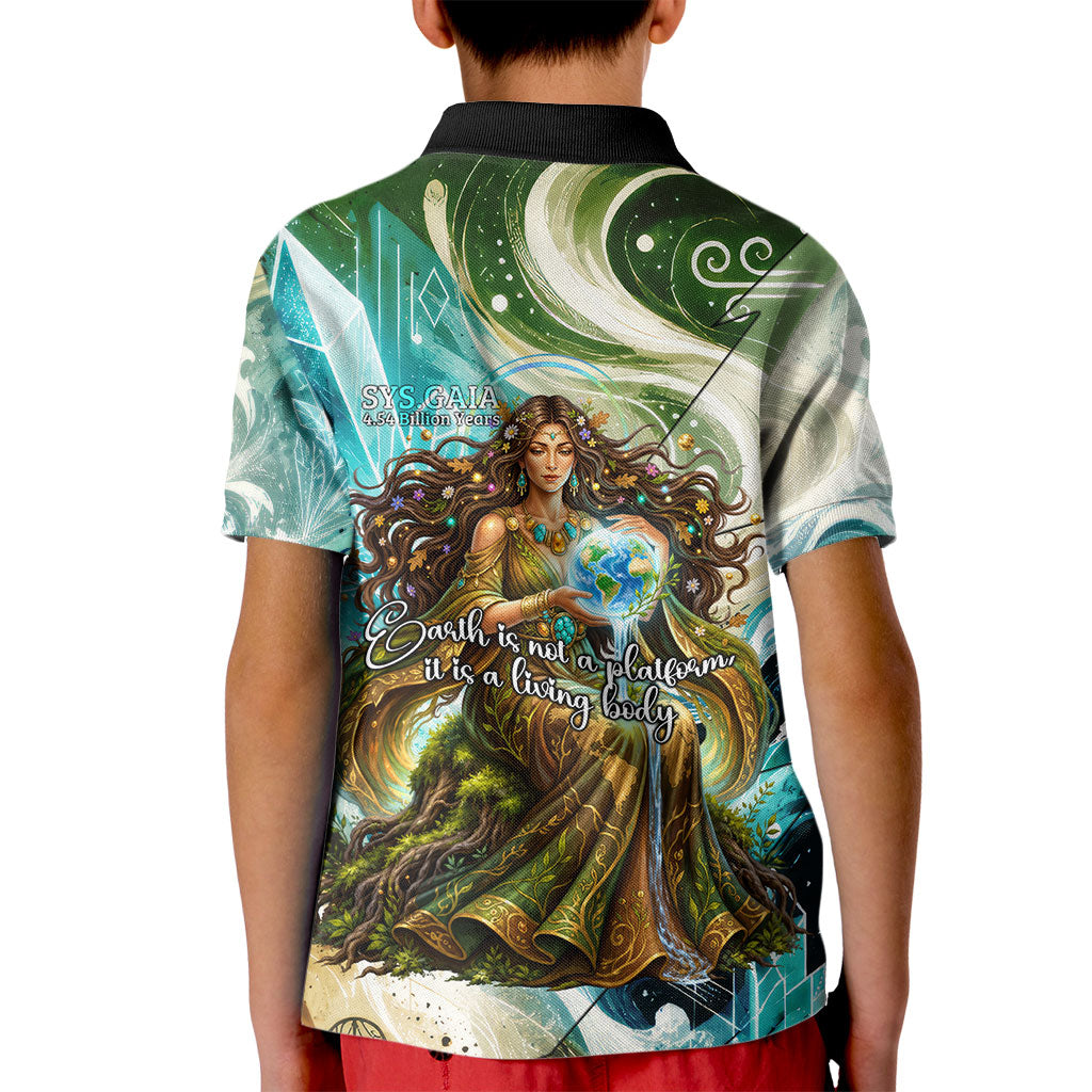 Gaia Mother Of Earth Goddess Kid Polo Shirt Greek Mythology Sacred Geometry Fantasy