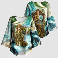 Gaia Mother Of Earth Goddess Kimono Sleeve Blouse Greek Mythology Sacred Geometry Fantasy