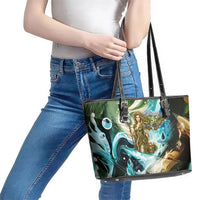 Gaia Mother Of Earth Goddess Leather Tote Bag Greek Mythology Sacred Geometry Fantasy