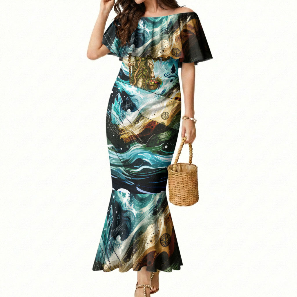 Gaia Mother Of Earth Goddess Mermaid Dress Greek Mythology Sacred Geometry Fantasy