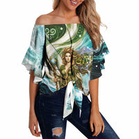 Gaia Mother Of Earth Goddess Off Shoulder Wrap Waist Top Greek Mythology Sacred Geometry Fantasy