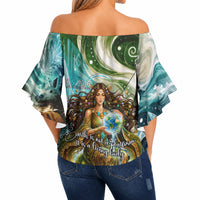 Gaia Mother Of Earth Goddess Off Shoulder Wrap Waist Top Greek Mythology Sacred Geometry Fantasy