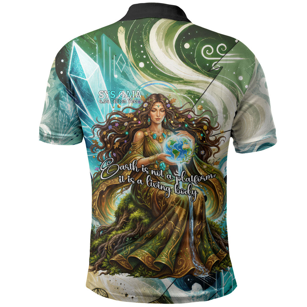 Gaia Mother Of Earth Goddess Polo Shirt Greek Mythology Sacred Geometry Fantasy