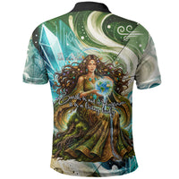 Gaia Mother Of Earth Goddess Polo Shirt Greek Mythology Sacred Geometry Fantasy