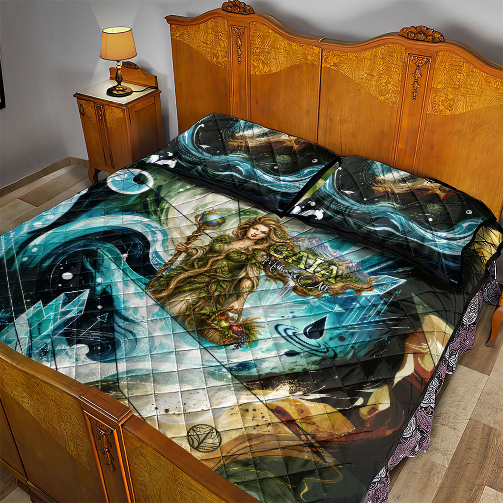 Gaia Mother Of Earth Goddess Quilt Bed Set Greek Mythology Sacred Geometry Fantasy