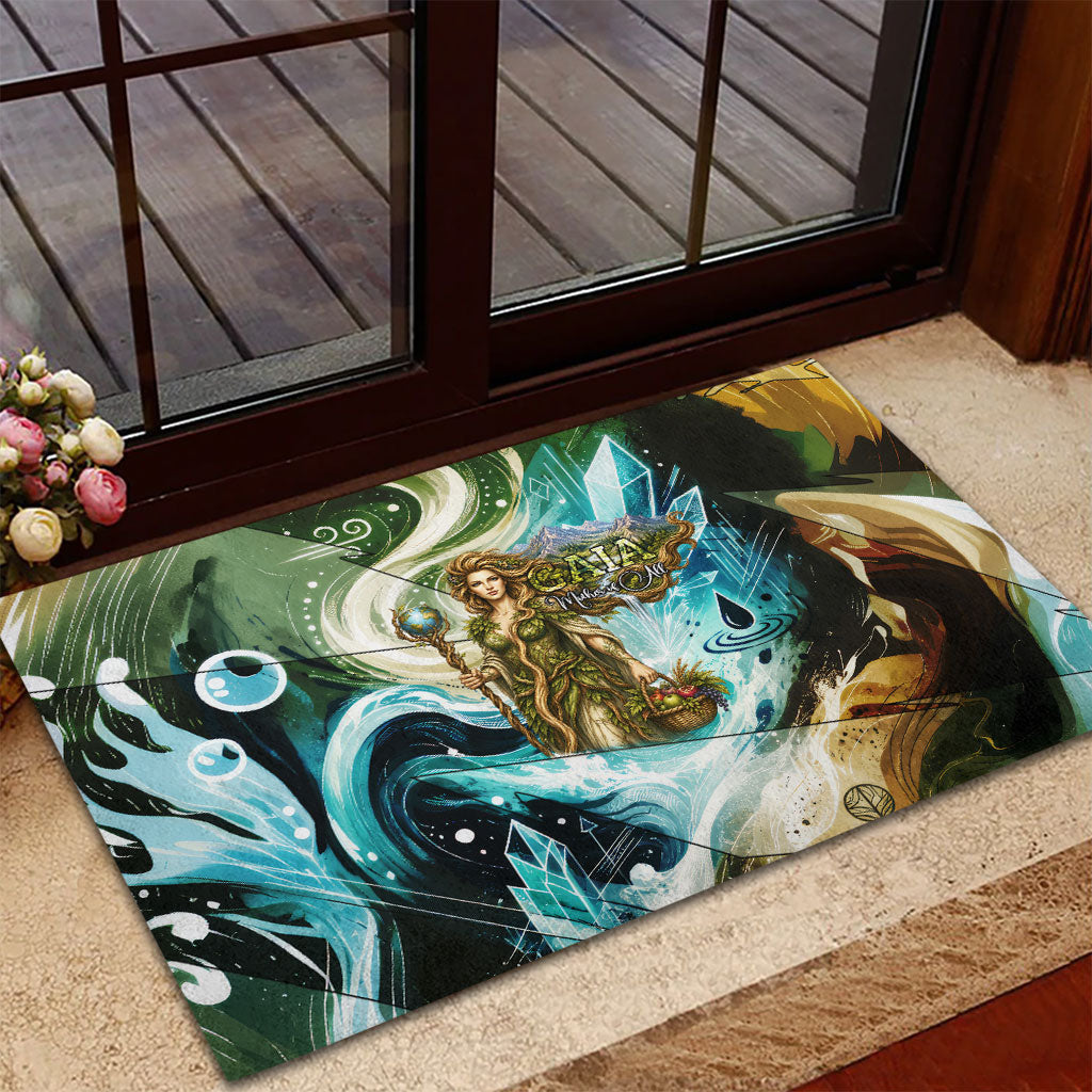 Gaia Mother Of Earth Goddess Rubber Doormat Greek Mythology Sacred Geometry Fantasy