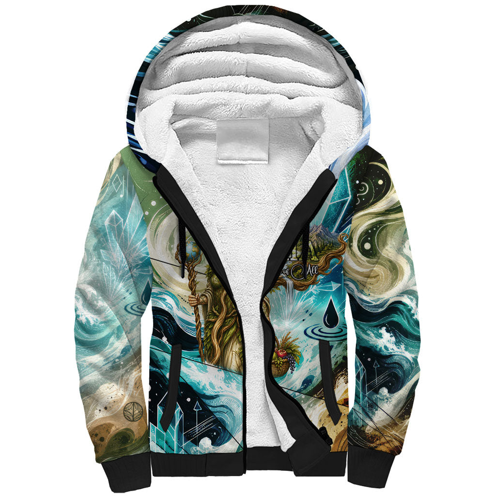 Gaia Mother Of Earth Goddess Sherpa Hoodie Greek Mythology Sacred Geometry Fantasy