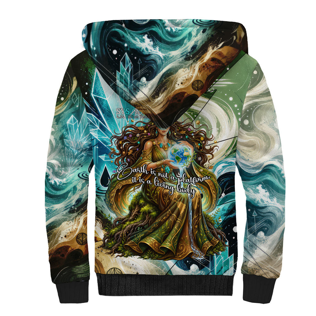 Gaia Mother Of Earth Goddess Sherpa Hoodie Greek Mythology Sacred Geometry Fantasy