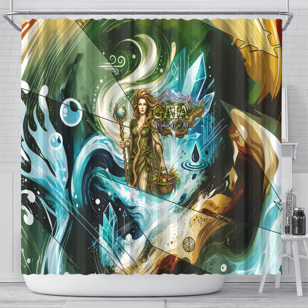 Gaia Mother Of Earth Goddess Shower Curtain Greek Mythology Sacred Geometry Fantasy
