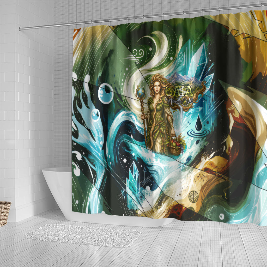 Gaia Mother Of Earth Goddess Shower Curtain Greek Mythology Sacred Geometry Fantasy