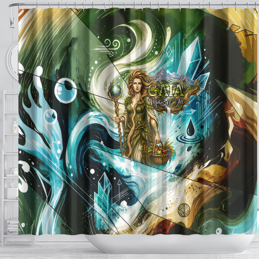 Gaia Mother Of Earth Goddess Shower Curtain Greek Mythology Sacred Geometry Fantasy