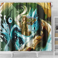 Gaia Mother Of Earth Goddess Shower Curtain Greek Mythology Sacred Geometry Fantasy