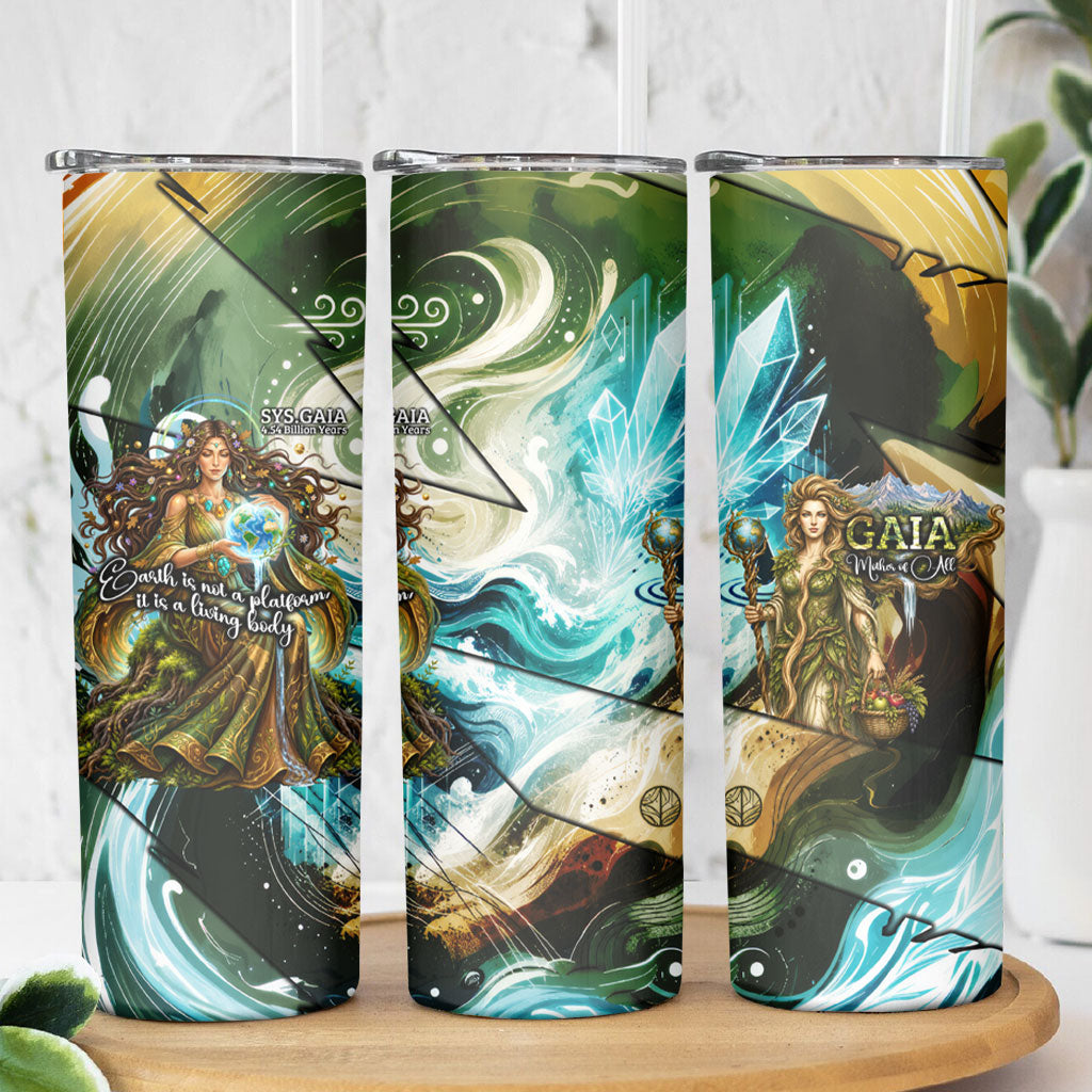 Gaia Mother Of Earth Goddess Skinny Tumbler Greek Mythology Sacred Geometry Fantasy