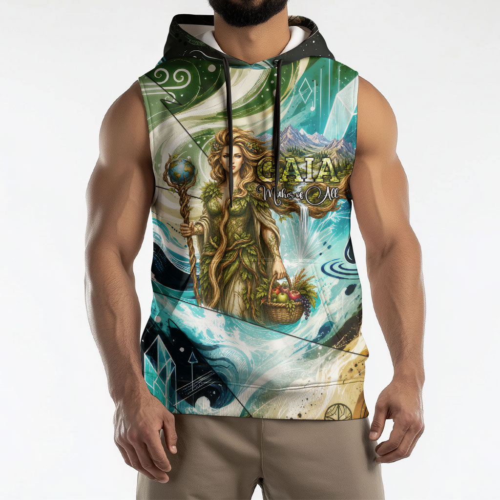Gaia Mother Of Earth Goddess Sleeveless Hoodie Greek Mythology Sacred Geometry Fantasy
