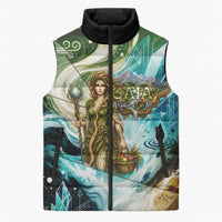 Gaia Mother Of Earth Goddess Sleeveless Puffer Jacket Greek Mythology Sacred Geometry Fantasy