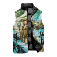 Gaia Mother Of Earth Goddess Sleeveless Puffer Jacket Greek Mythology Sacred Geometry Fantasy