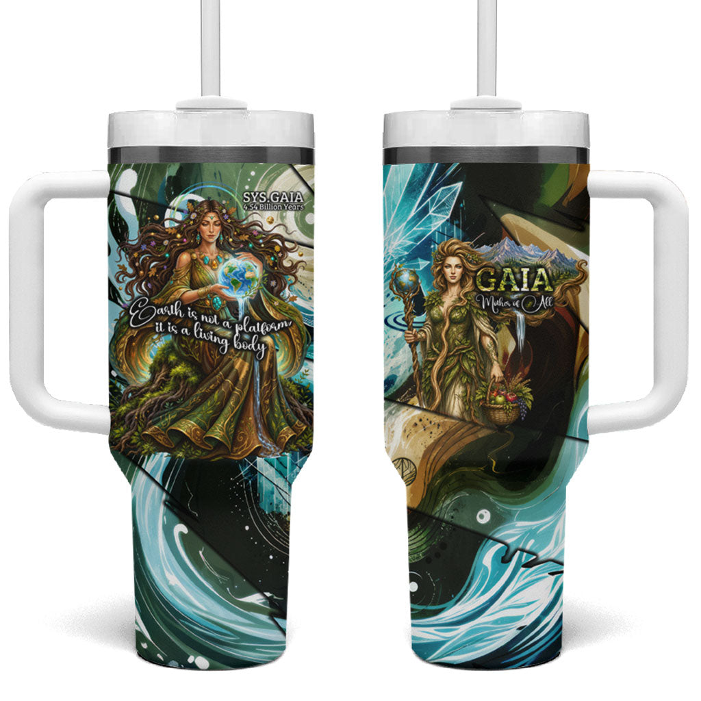 Gaia Mother Of Earth Goddess Tumbler With Handle Greek Mythology Sacred Geometry Fantasy