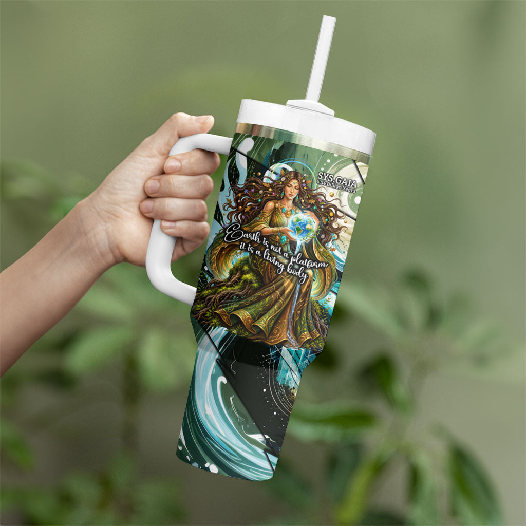 Gaia Mother Of Earth Goddess Tumbler With Handle Greek Mythology Sacred Geometry Fantasy