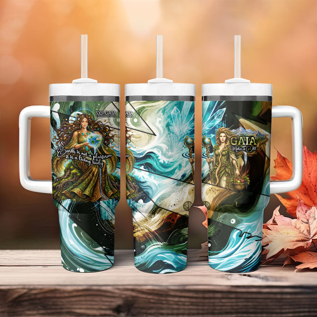 Gaia Mother Of Earth Goddess Tumbler With Handle Greek Mythology Sacred Geometry Fantasy