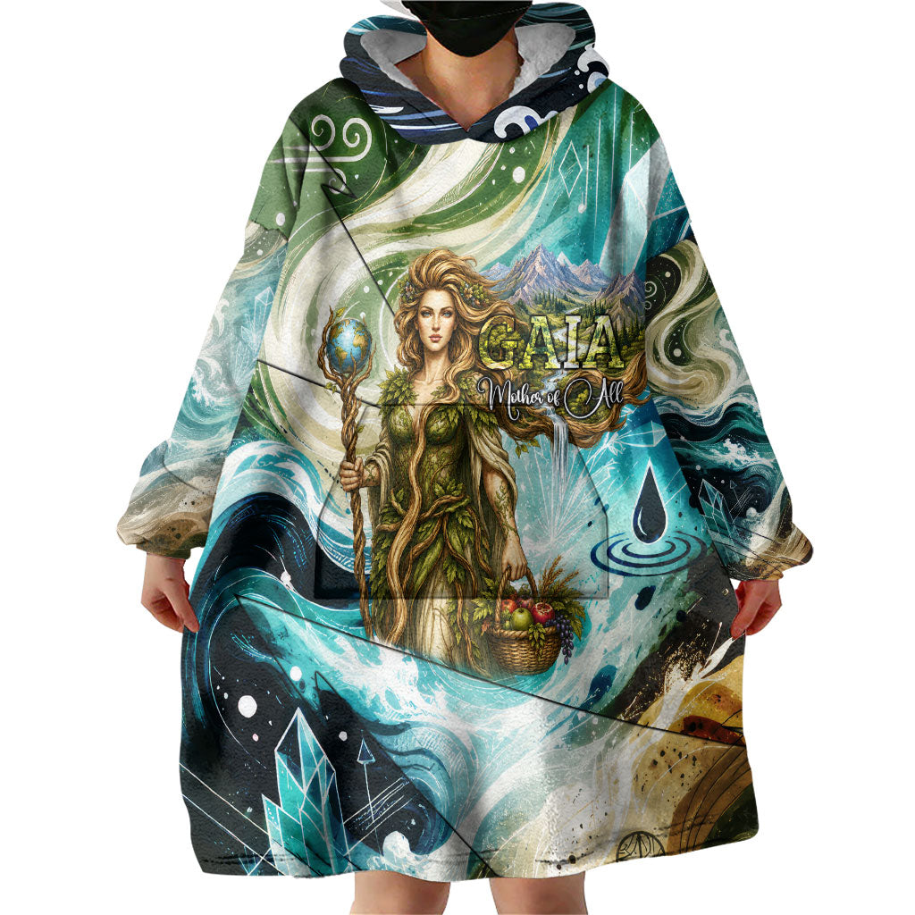 Gaia Mother Of Earth Goddess Wearable Blanket Hoodie Greek Mythology Sacred Geometry Fantasy