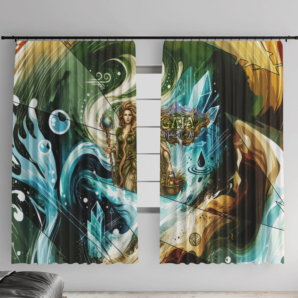 Gaia Mother Of Earth Goddess Window Curtain Greek Mythology Sacred Geometry Fantasy