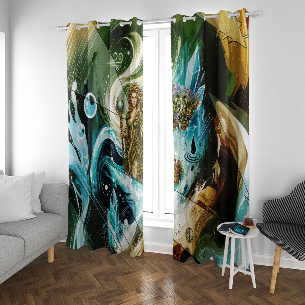 Gaia Mother Of Earth Goddess Window Curtain Greek Mythology Sacred Geometry Fantasy